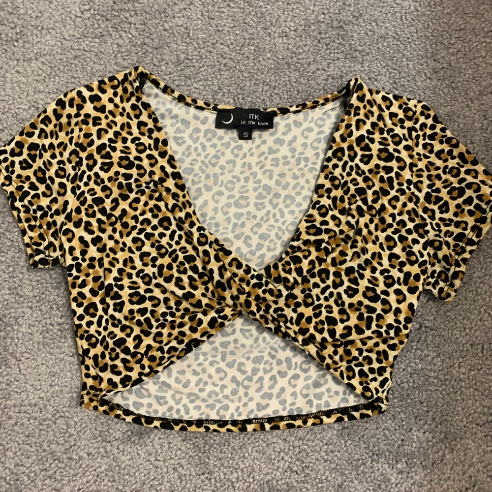 Cheetah wrap crop top